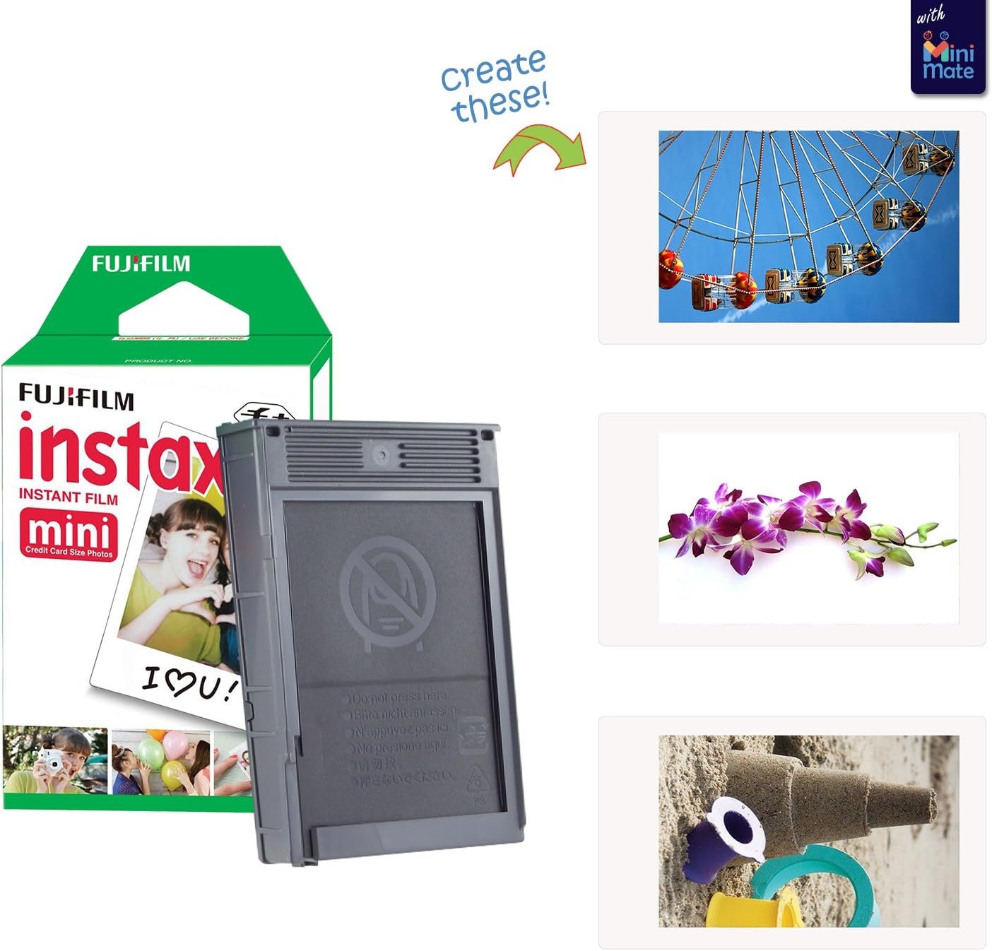 Fujifilm Instax Mini 9 Instant Camera Cobalt Blue with Custom Case + Fuji Instax Film Value Pack (50 Sheets) Flamingo Designer Photo Album - Image 5