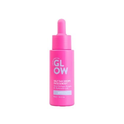 Australian Glow Self Tanning Drops With Hyaluronic Acid, for Face & Body, MEDIUM - 1.35 fl. Oz / 40ml
