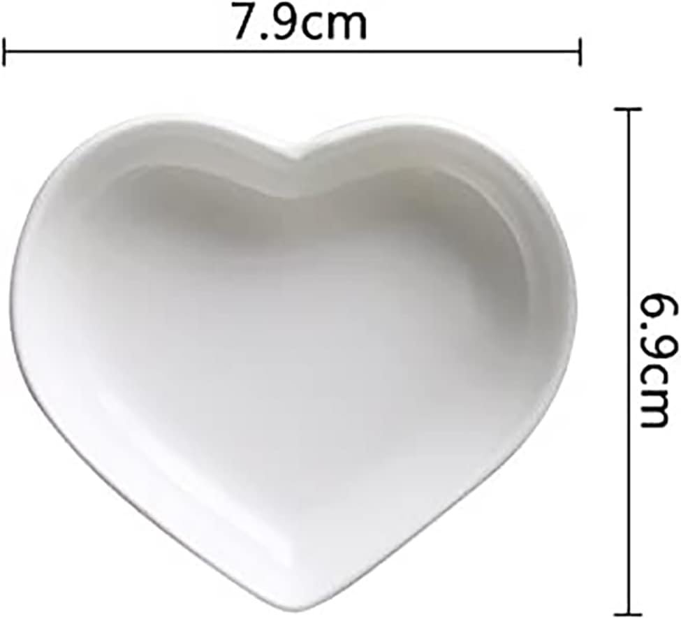 SOCOSY Heart-shaped Multipurpose Ceramic Sauce Dish Seasoning Dishes Sushi Dipping Bowl Appetizer Plates Serving Dish Saucers Bowl(Set of 4) - Image 2