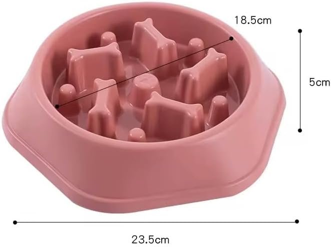Slow Feeder Anti Gulp Easy Digestion Feeder Bowl (Pink, Medium) - Image 7