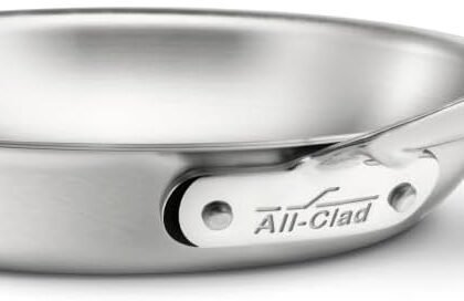 All-Clad D5 5-Ply Brushed Stainless Steel Fry Pan 12 Inch Induction Oven Broiler Safe 600F Pots and Pans, Cookware Silver