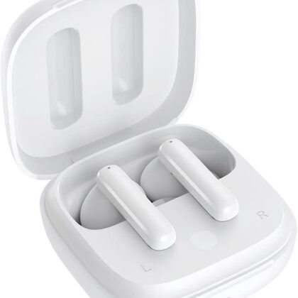QCY T13 ANC Active Noise Cancelling Wireless Earbuds, Bluetooth 5.3 Headphones with 30H Playtime Charging Case, IPX5 Waterproof Ear Buds for iPhone and Android, White