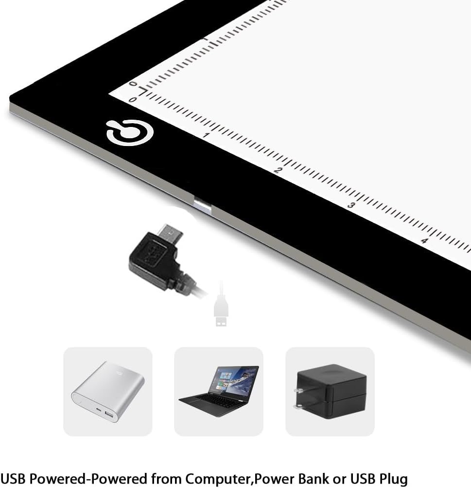 LitEnergy A4 LED Copy Board Light Tracing Box, Adjustable USB Power Artcraft LED Trace Light Pad for Tattoo Transferring, Drawing, Sketching, Animation, Stenciling, Diamond Art Painting Accessories - Image 5