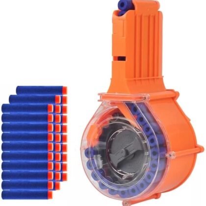 25 Round Drum Magazine for Nerf N-Strike Elite Series with 30 Refill Darts