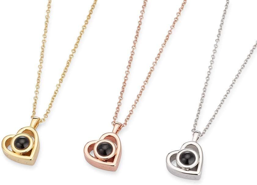 Personalized Picture Projection Necklace for Women - Custom Photo Love Heart Pendant - Customized Portrait Jewelry - Birthday Anniversary Memorial Gifts for Her - Image 5