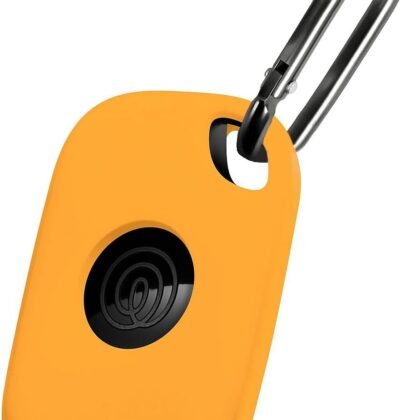 Geiomoo Silicone Case for Tile Pro (2024) Tracker, Soft Flexible Scratch Resistant Protective Cover with Carabiner (Orange)