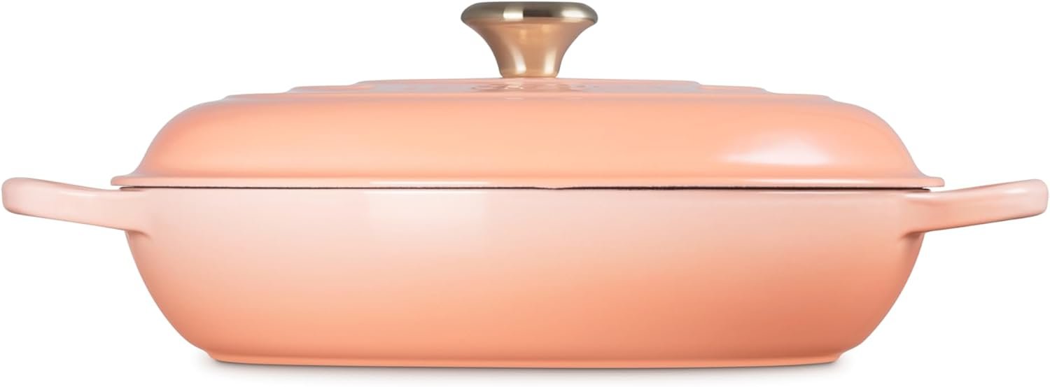 Le Creuset Enameled Cast Iron Signature Round Braiser, 5qt., Peche - Image 4