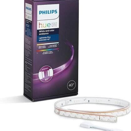 Philips 800268 Hue LightStrip Plus Dimmable LED Smart Light Extension (Compatible with Amazon Alexa, Apple HomeKit, and Google Assistant)