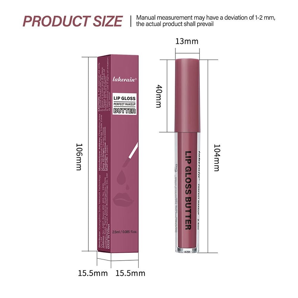 Browm Honey Butter Lip Stain Tinted Lip Gloss, Shine Moisturizing Plumper Liquid Lipstick for Women,Natural Nourishing Hydrating Lip Balm for Dry Lips,Lightweight Lip Liner Care Makeup,Vegan #8 - Image 6