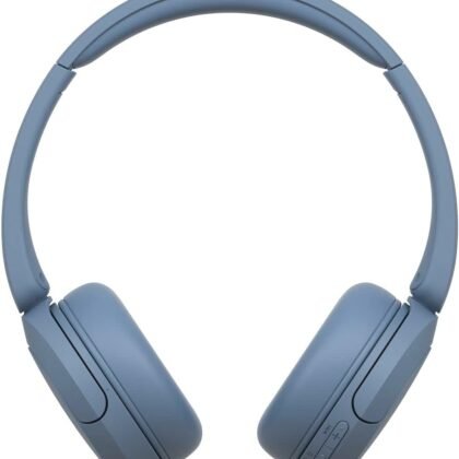 Sony WH-CH520 Best Wireless Bluetooth On-Ear Headphones with Microphone for Calls and Voice Control, Up to 50 Hours Battery Life with Quick Charge Function, Includes USB-C Charging Cable - Blue