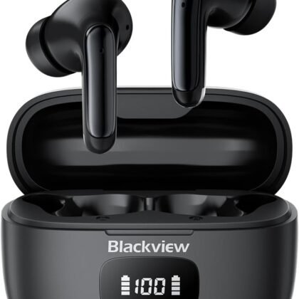 Blackview Wireless Earbuds, 2025 Bluetooth 5.3 Headphones, 56Hrs Hi-Fi Stereo Deep Bass Earphones with 4 ENC Noise Cancelling Mics, IPX7 Waterproof Ear Buds for iPhone Android Phones Laptop