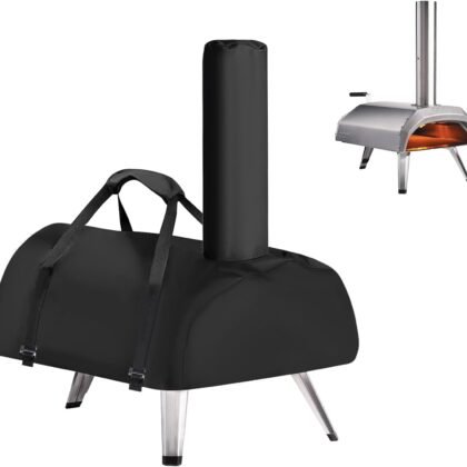 Pizza Oven Cover for Ooni Karu 12 and Karu 12G Multi-Fuel Pizza Oven, Waterproof 600D Heavy Duty Carry Cover, Portable Bag with Strap Design