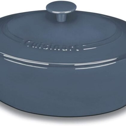 Cuisinart Chef's Classic Enameled Cast Iron Oval Covered Casserole (Provencial Blue, 5.5-Quart)