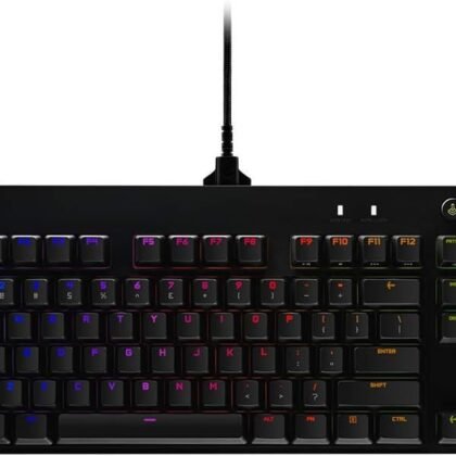 Logitech G PRO Mechanical Gaming Keyboard, Ultra Portable Tenkeyless Design, Detachable Micro USB Cable, 16.8 Million Color LIGHTSYNC RGB Backlit Keys