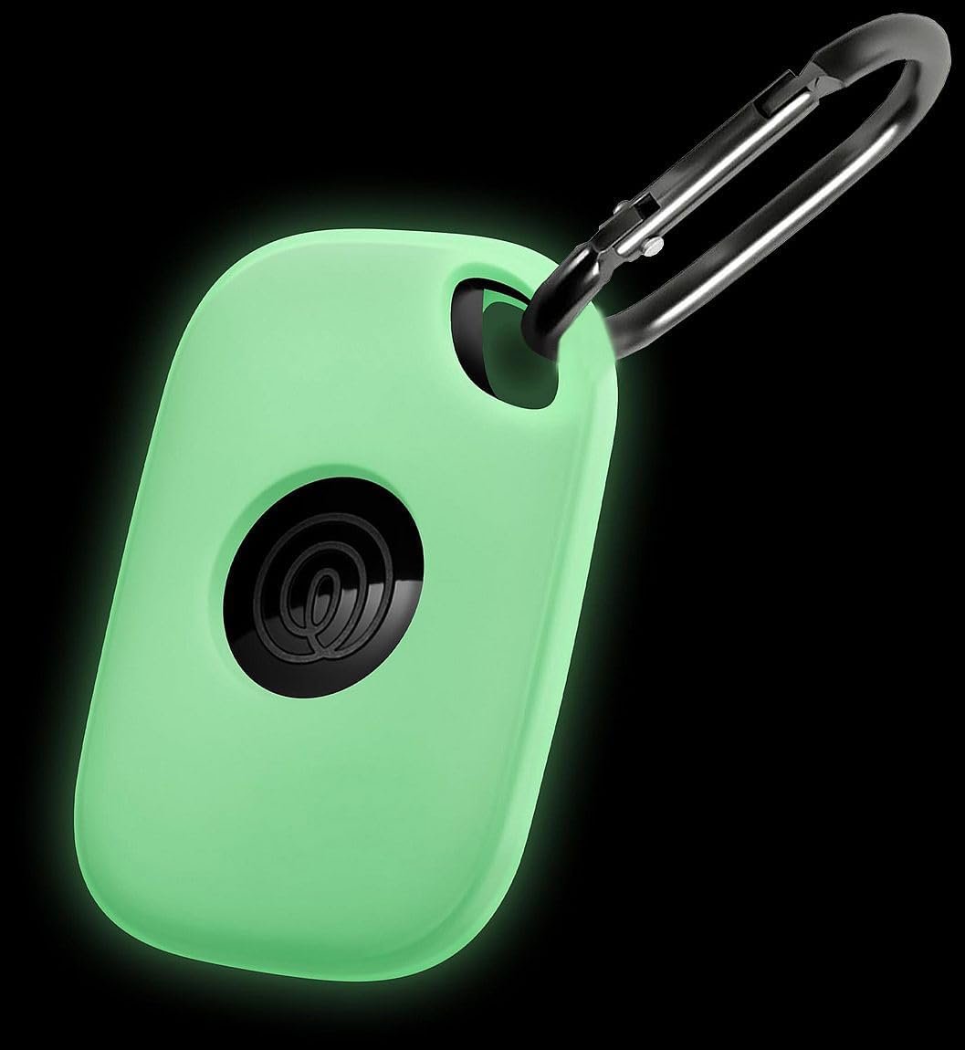 Geiomoo Silicone Case for Tile Pro (2024) Tracker, Soft Flexible Scratch Resistant Protective Cover with Carabiner (Luminous Green)