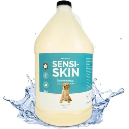 Bark2Basics Sensi-Skin Hypoallergenic Dog Shampoo, 1 Gallon, All Natural Ingredients, Sensitive Skin Pet Shampoo, Gentle, No Fragrance, Non-Irritating, For Dogs with Allergies and Dry, Itchy Skin