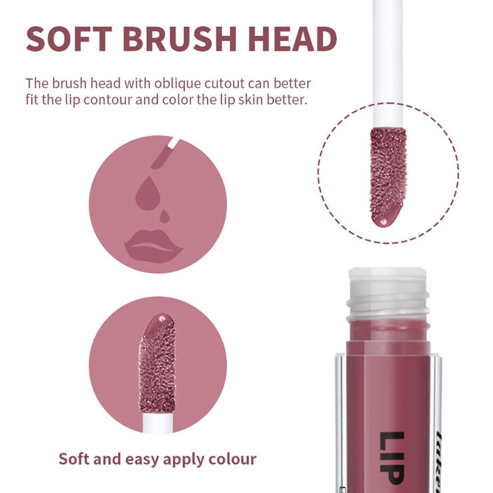 Browm Honey Butter Lip Stain Tinted Lip Gloss, Shine Moisturizing Plumper Liquid Lipstick for Women,Natural Nourishing Hydrating Lip Balm for Dry Lips,Lightweight Lip Liner Care Makeup,Vegan #8 - Image 5