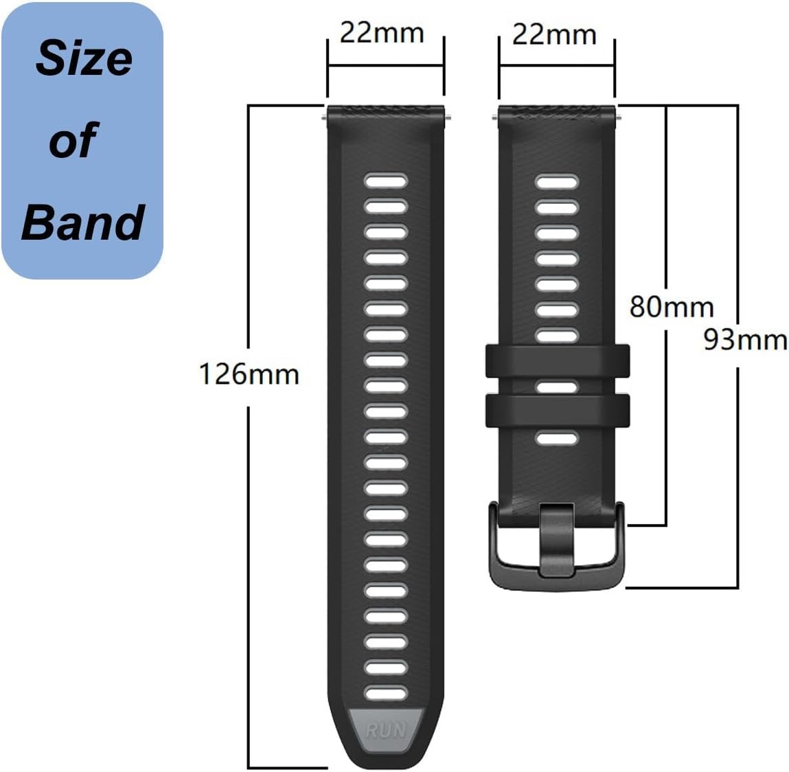 22mm Quick Release Watch Band for Garmin Forerunner 265/Forerunner 255/Vivoactive 4/Venu 3/Venu 2 - Soft Silicone Replacement Band Watch Strap - Image 4