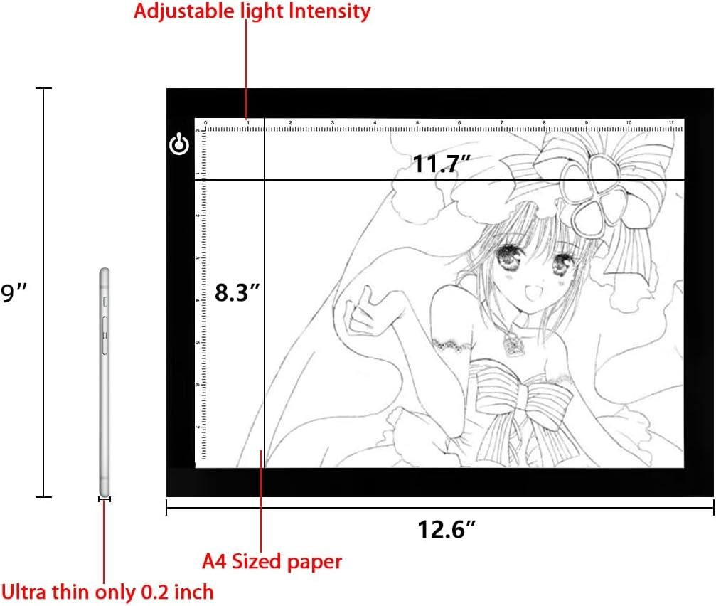 LitEnergy A4 LED Copy Board Light Tracing Box, Adjustable USB Power Artcraft LED Trace Light Pad for Tattoo Transferring, Drawing, Sketching, Animation, Stenciling, Diamond Art Painting Accessories - Image 4