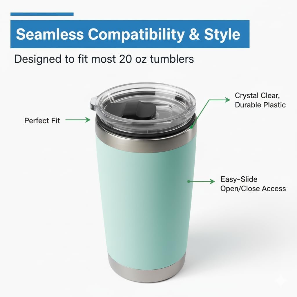 Magnetic Spill Proof Tumbler Lid – 30oz Replacement Compatible with Yeti Rambler, RTIC, Ozark Trail | Leak Resistant, Dishwasher Safe, BPA Free (30 oz) - Image 4