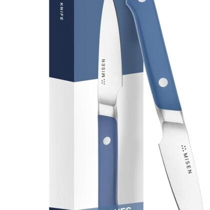 Misen Paring Knife – Precision Kitchen Knife with High-Carbon Stainless Steel Blade – Ergonomic Handle for Peeling, Trimming, and Slicing – Lightweight, Versatile Tool for All Culinary Tasks - Blue