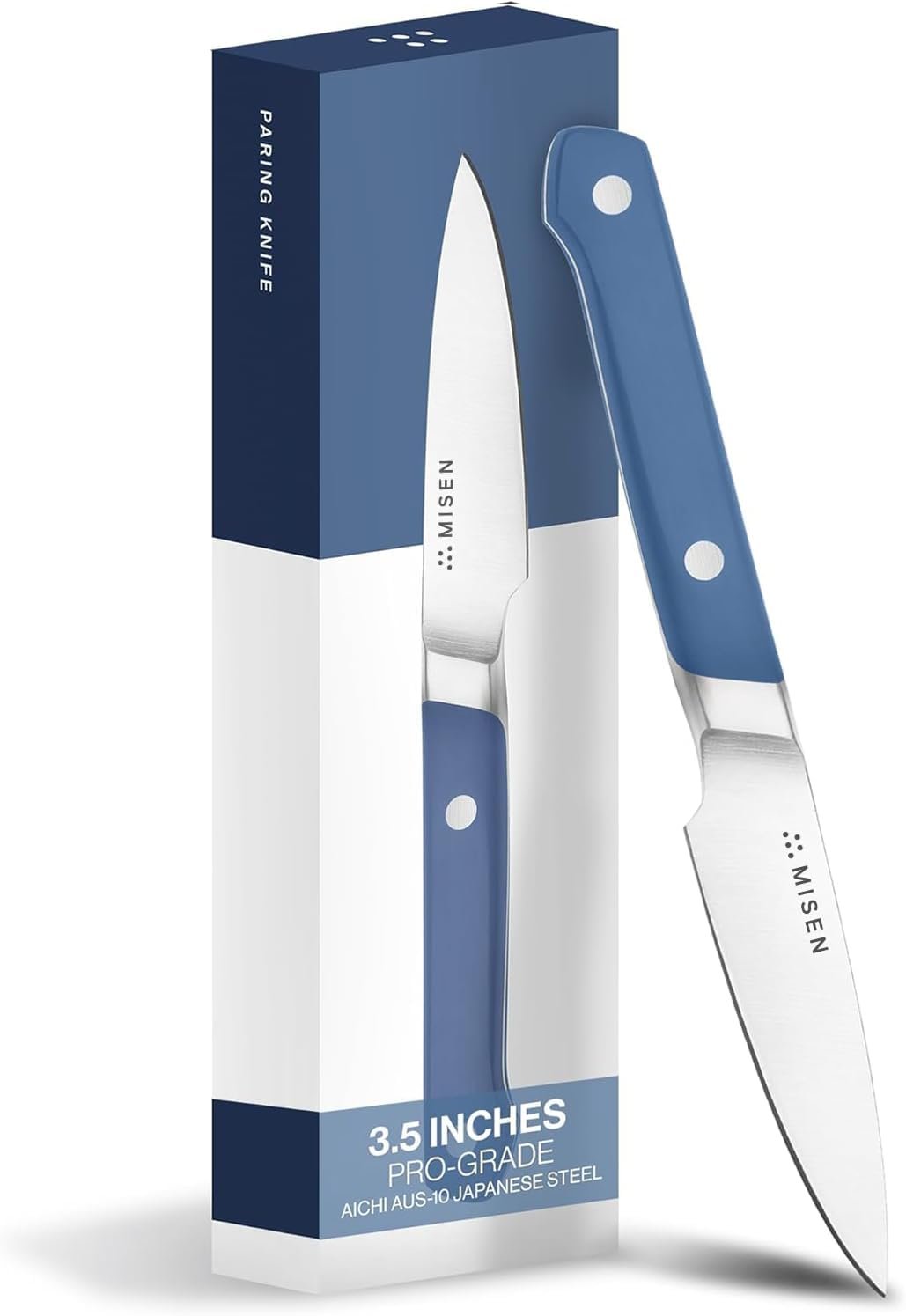 Misen Paring Knife – Precision Kitchen Knife with High-Carbon Stainless Steel Blade – Ergonomic Handle for Peeling, Trimming, and Slicing – Lightweight, Versatile Tool for All Culinary Tasks - Blue