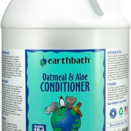 earthbath, Oatmeal & Aloe Conditioner - Dog Conditioner for Allergies & Itching, Dry Skin, Helps Detangle & Relieve Itching, Made in USA, Cruelty Free Pet Conditioners - 1 Gallon 128 Oz (1 Pack)