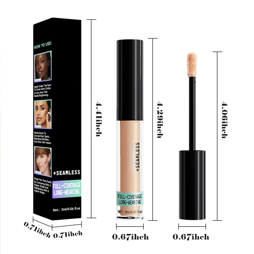 QIDSTERS Liquid Concealer for Older Women, Under Eye Brightener Full Coverage Concealer for Dark Circles, Spots, Lightweight Waterproof Foundation Makeup, Vegan & Cruelty-Free, 03 Light Medium - Image 6