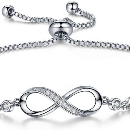 Desimtion Gifts for Women Mom, Infinity Love Bracelets for Women, Valentines Day Birthday Jewelry Gifts for Her Girls Girlfriend Mom Wife from Daughter Son