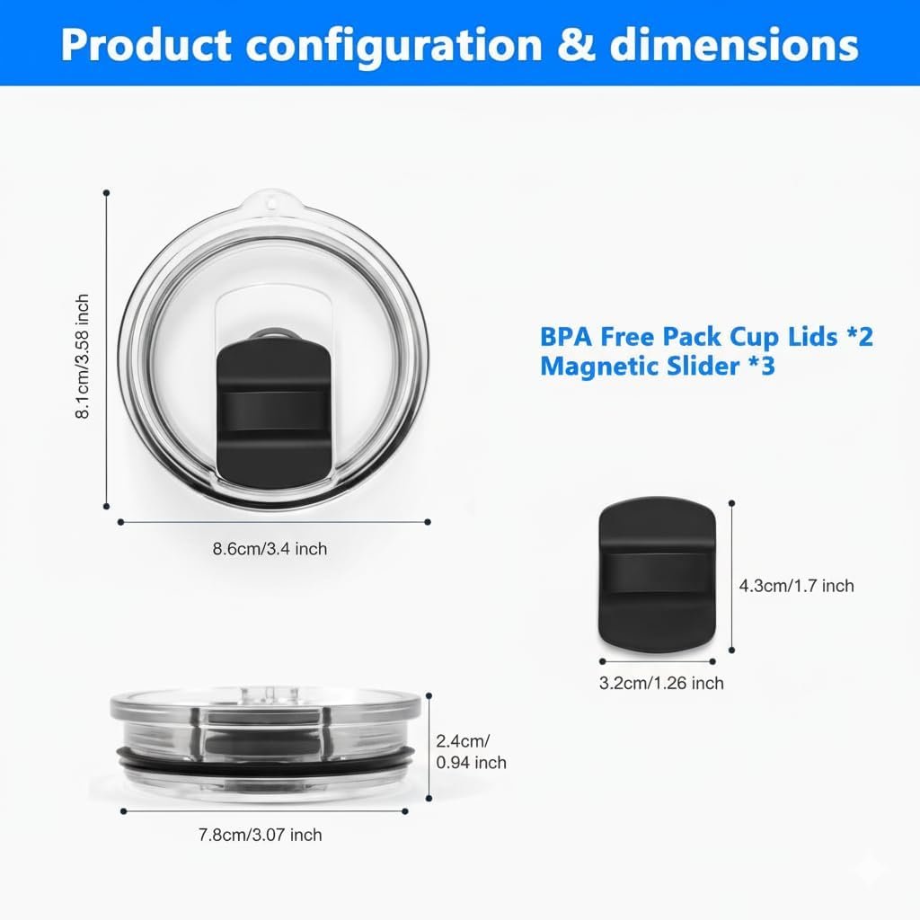 Magnetic Spill Proof Tumbler Lid – 30oz Replacement Compatible with Yeti Rambler, RTIC, Ozark Trail | Leak Resistant, Dishwasher Safe, BPA Free (30 oz) - Image 2