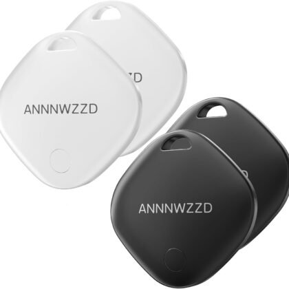 ANNNWZZD Air-Tag 4 Pack Item Finders with Apple Find My APP (iOS Only) Air Tags Help You Track Your Keys, Wallet, Luggage, Backpack, Super Lightweight [Apple MFi Certified]