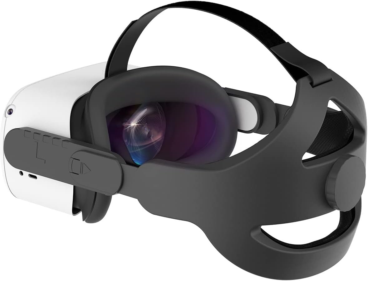 Adjustable Head Strap Compatible with Quest 2 VR Headset, Elite Strap Replacement for Enhanced Support and Comfort VR