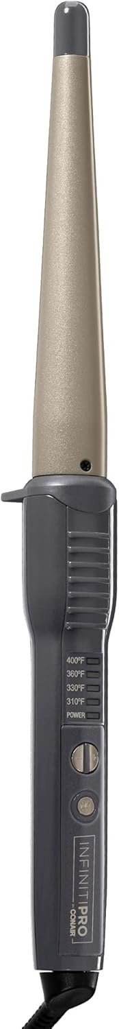 CONAIR INFINITIPRO Tourmaline Ceramic 1-Inch to 1/2-Inch Curling Wand, Tapered wand produces beachy waves
