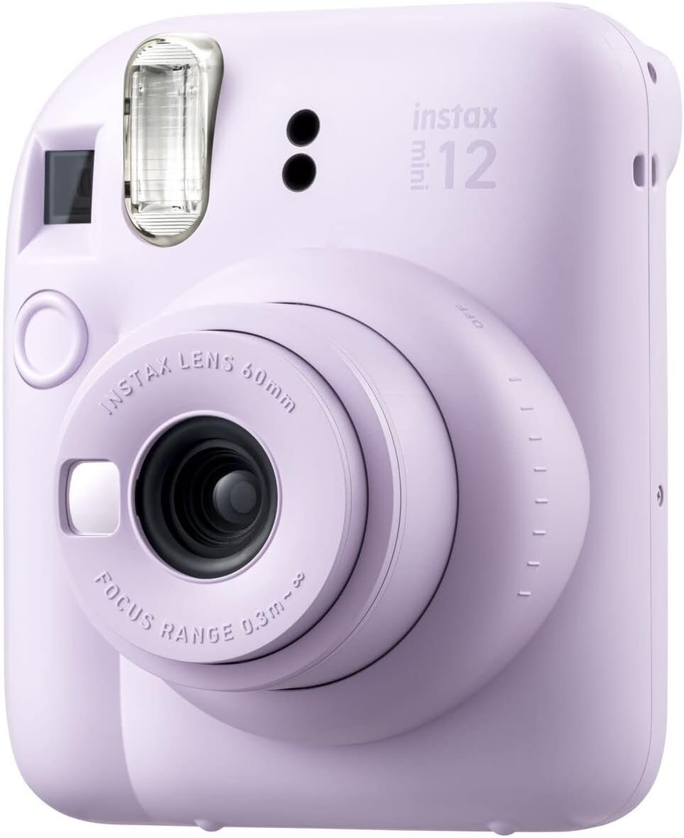 FUJIFILM INSTAX MINI 12 Instant Film Camera (Lilac Purple) Bundle with Fuji Instax Instant Film Single Pack, 10 Prints | Protective Case Purple | Photo Album Purple | Travel Stickers (6 Items) - Image 2