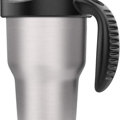 Tumbler Handle for 30 oz Yeti Rambler Cooler Cup, Rtic Mug, Sic, Ozark Trail Grip and more Tumbler Mugs - BPA FREE (Black-CUP NOT INCLUDE)