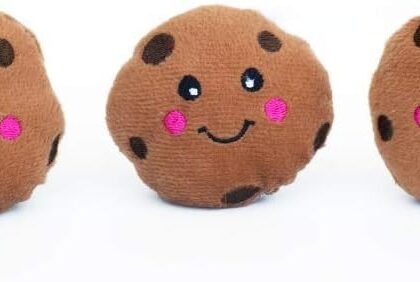 ZippyPaws Burrow Replacement Miniz - Interactive Dog & Puppy Toys for Boredom, Stimulating Pet Products to Keep Them Busy, Plush Refills for Hide & Seek Puzzle, Squeaky Toy for Enrichment - Cookies