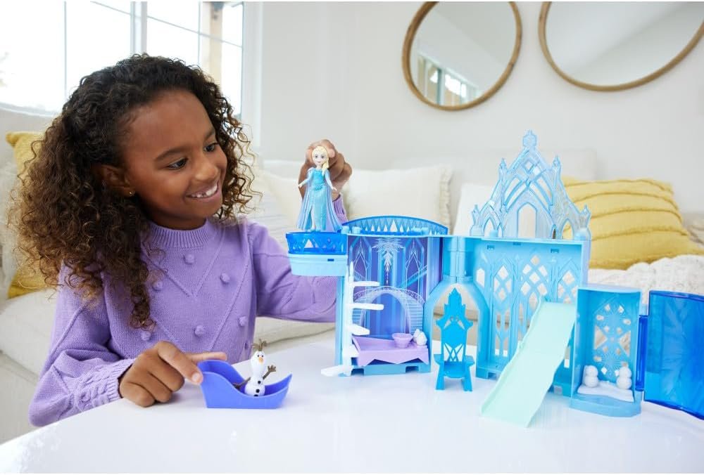 Mattel Disney Princess Toys, Storytime Stackers Elsa Ice Palace, Stackable Castle Doll House with Small Doll & 8 Pieces, Inspired by The Disney Frozen Movies - Image 2
