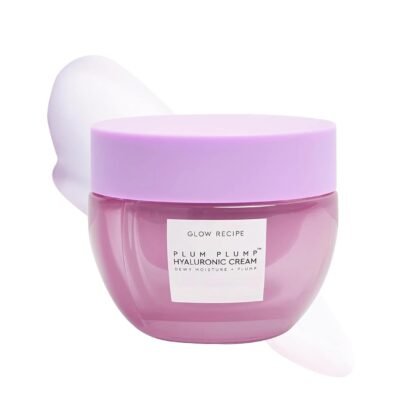 Glow Recipe Plum Plump Hyaluronic Acid Face Cream, Travel Size - Hydrating, Firming & Plumping Facial Moisturizer for Women & Men - Korean Skin Care with Polyglutamic Peptides for Dry Skin (20ml)