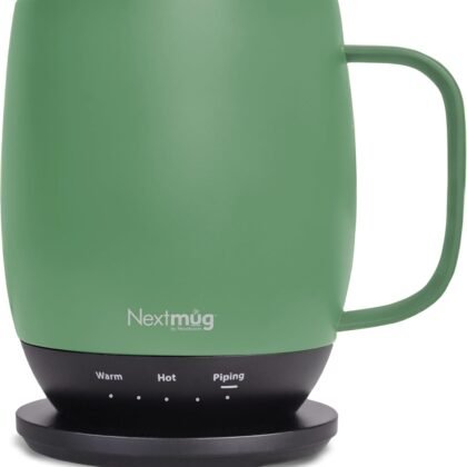 Nextmug - Temperature-Controlled, Self-Heating Coffee Mug (Sage - 14 oz.)