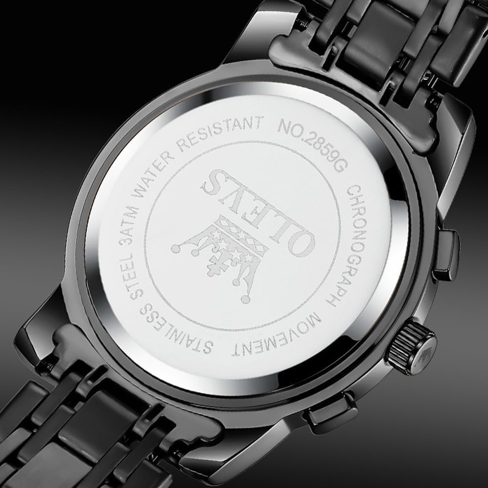 OLEVS Mens Watches Chronograph Business Dress Quartz Stainless Steel Waterproof Luminous Date Wrist Watch - Image 2