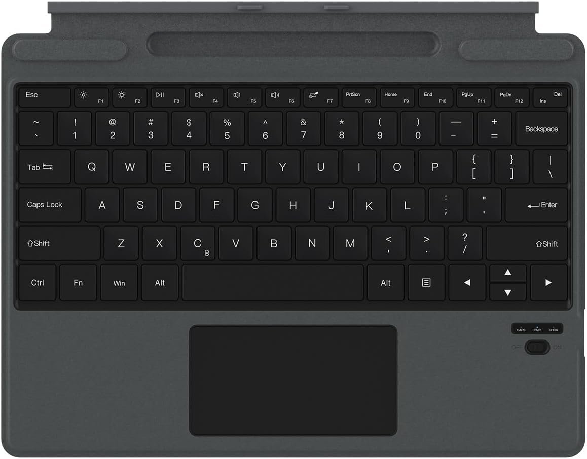 Surface Pro 9 Keyboard, Detachable Wireless Bluetooth Keyboard for Microsoft Surface Pro 8/9/X, with Built-in Rechargeable Battery/Multi-Gesture Touchpad