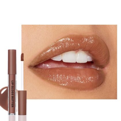 Browm Honey Butter Lip Stain Tinted Lip Gloss, Shine Moisturizing Plumper Liquid Lipstick for Women,Natural Nourishing Hydrating Lip Balm for Dry Lips,Lightweight Lip Liner Care Makeup,Vegan #8