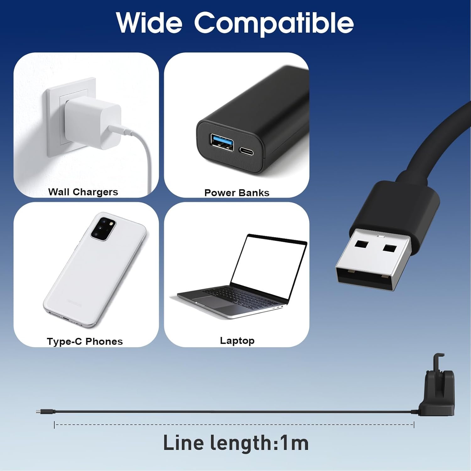 Charging Dock Compatible with Ray-Ban Meta Smart Glasses Wayfarer/Skyler/Headliner/Meta HSTN Oakley,Potable Travel USB-A Cable Charger Meta Smart Glasseswith Adapter - Image 4