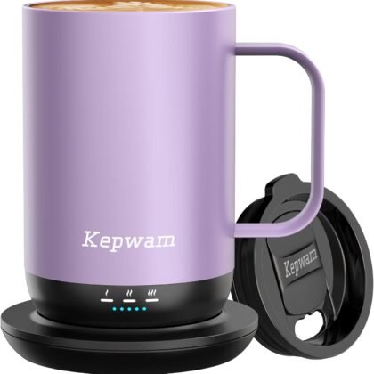 Self-Heating Coffee Mug T1, 16oz Rechargeable Heated Coffee Mug, Smart Coffee Warmer Mug with App-Controlled,Advanced Temperature-Controlled Heating Coffee Gifts for Women Men Coffee Lover