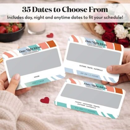Romantic & Fun Scratch Off Date Night Ideas Card Game, Valentines Day Gifts for Him or Her, Couple Gifts for Boyfriend, Girlfriend, Wife, Husband, Men, Women, Engagement, Bride, Anniversaries & More