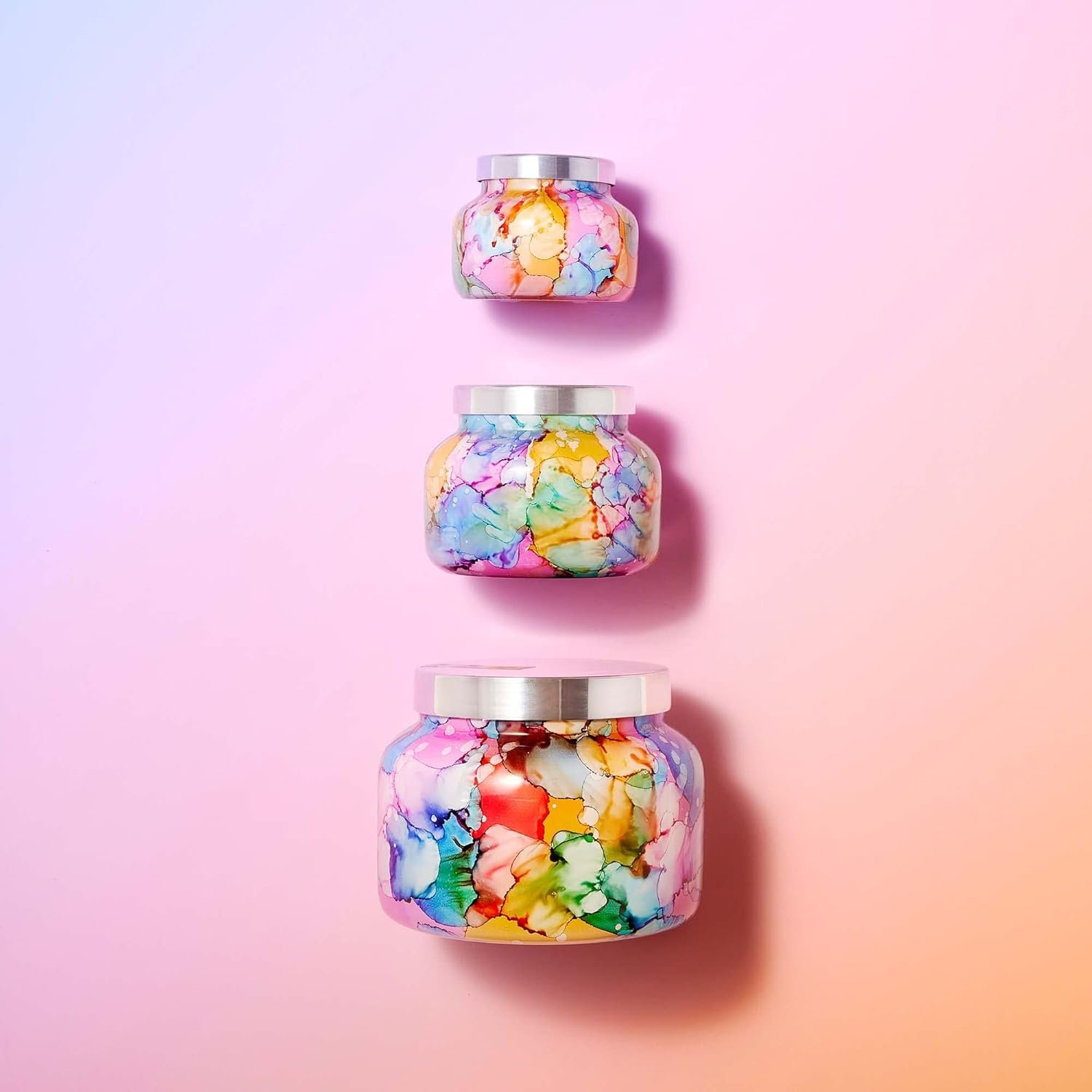 Capri Blue Volcano Candle - Rainbow Watercolor Signature Glass Jar Candle - Luxury Aromatherapy Candle - Tropical Fruits & Sugared Citrus Candle (19 Oz) - Image 7