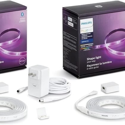 Philips Hue Indoor 6-Foot Smart LED Light Strip Plus Base Kits with Plugs - Color-Changing Single-Color Effect - 2 Pack - Control with Hue App - Works with Alexa, Google Assistant and Apple HomeKit