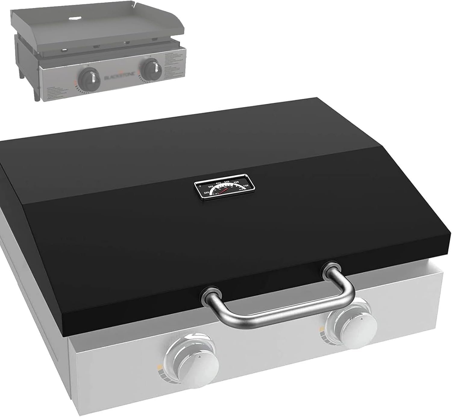 Upgraded Hinged Lid for Blackstone 1666 22" Omnivore Original Tabletop Griddle (2024 Model), Griddle Cover with Thermometer for Blackstone 1666 1813 2203 2271 2020 2205 22In Grill Case