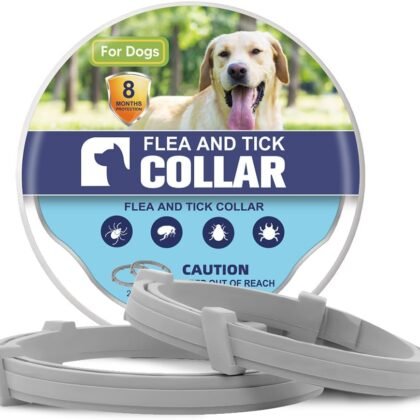 Flea Collar for Dogs, Tick Collar for Larger Dogs, Dog Flea Collars,8 Months Protection,Plant-Based Ingredients,Comfortable Dog Flea Collars – Perfect for Sleep, Play, Walks & Water Fun-2P