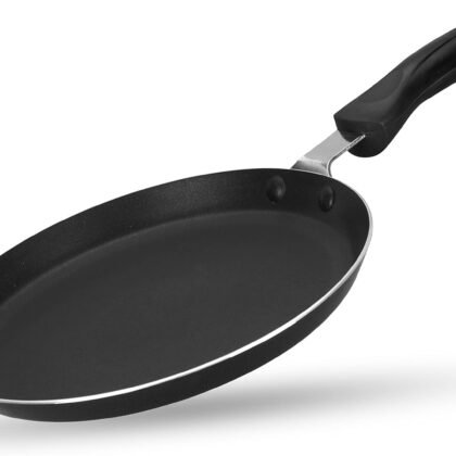 Alpine Cuisine Griddle Pan Aluminum 12-Inch Nonstick Coating, Griddle Pan for Stove Top with Stay Cool Handle, Durable Nonstick Cookware - Dishwasher Safe - Gray